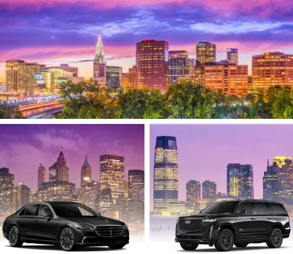 tri-state-limo-service-luxury-fleet-avon-limo Tri-State collage featuring luxury black sedan and executive SUV limo service vehicles
